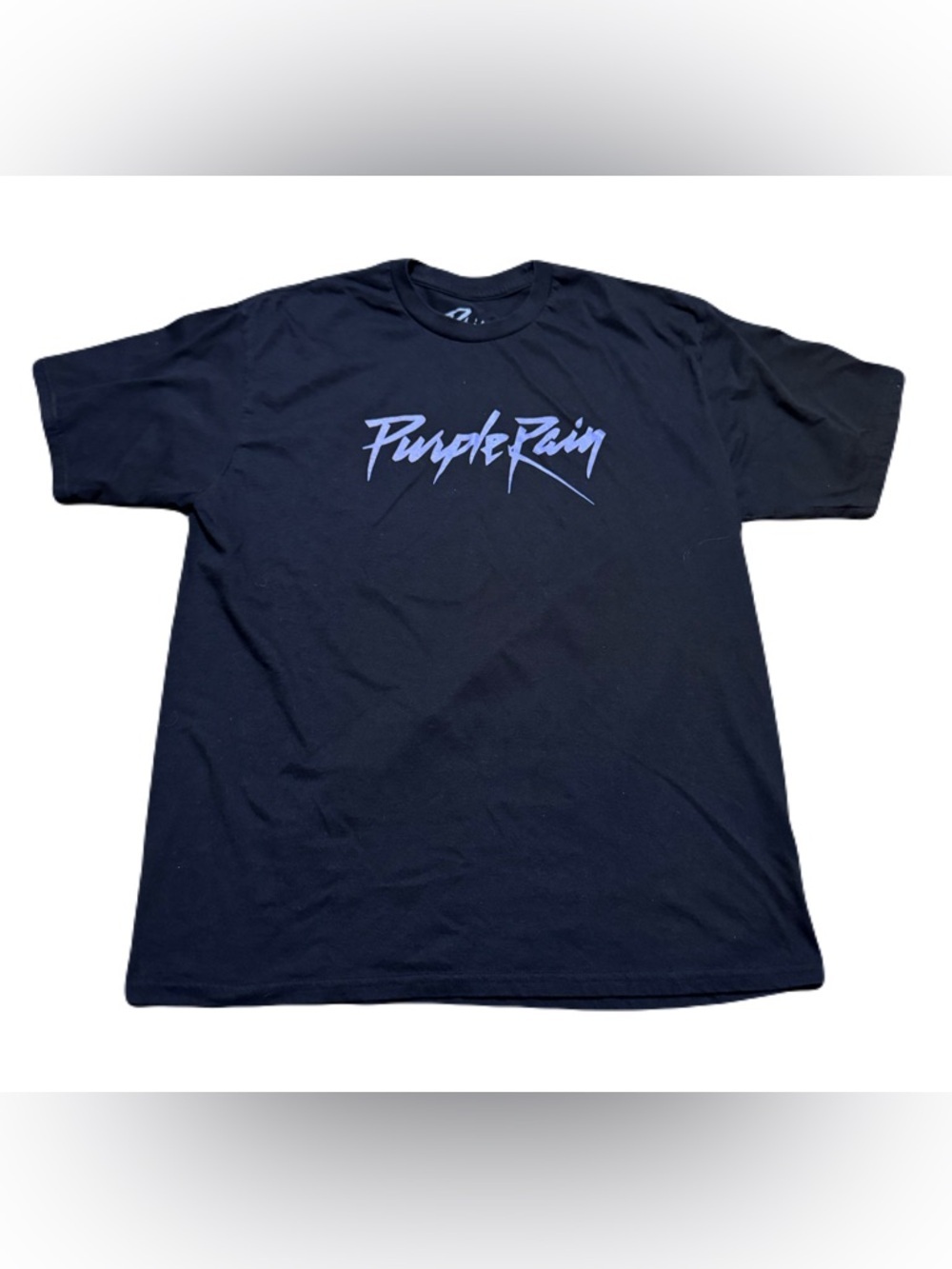 Prince Purple Rain Graphic Tee - Black with Purple Logo Slim Fit Men XL